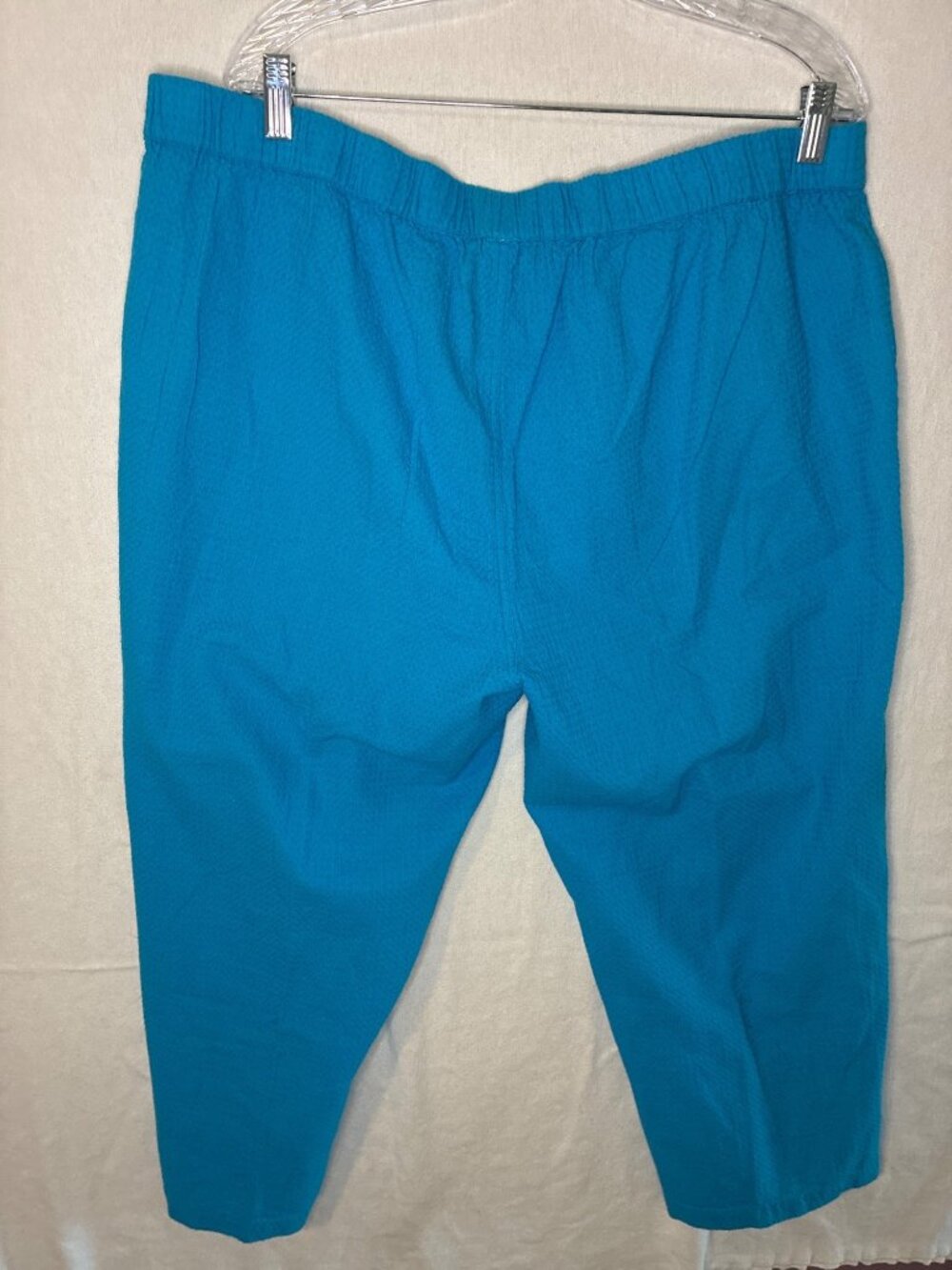 TeezHer XL Cornflower Blue Textured Cotton 2-Piece Tunic Capri Set NWT - Picture 6 of 15